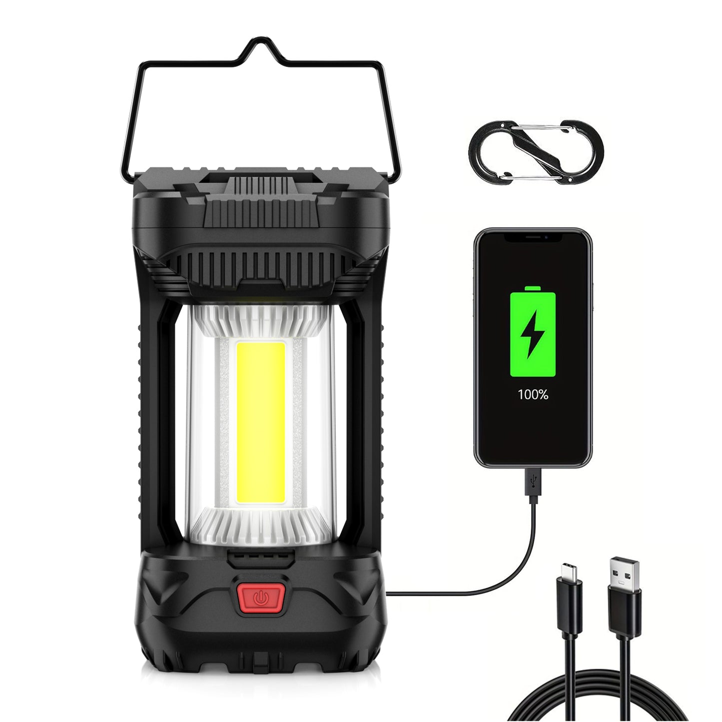 AlpsWolf V310 Camping Lantern, 800LM Camping Lights with 4 Light Modes, 4600mAh Camping Lantern Rechargeable and Phone Charger, IPX4 Waterproof and Sturdy LED Lantern for Camping/Hiking/Fishing/Adventure