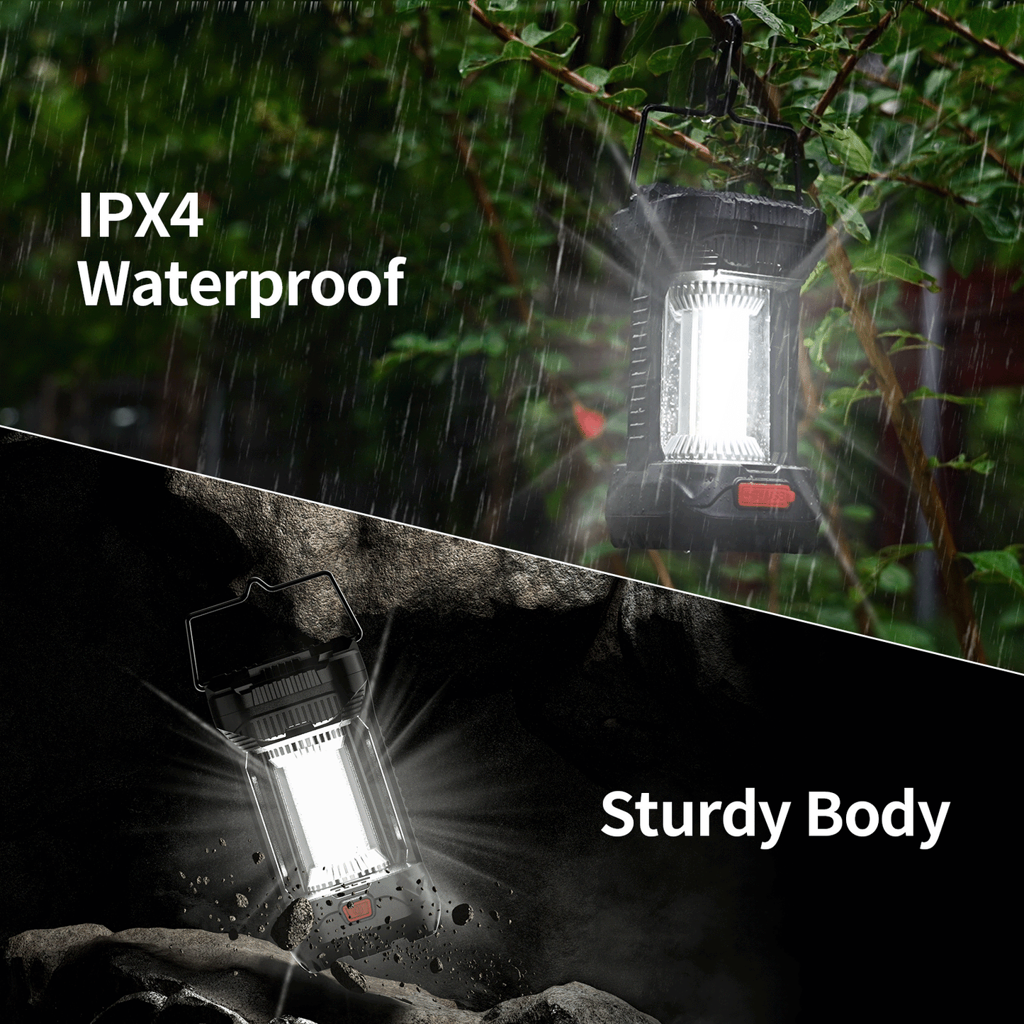 AlpsWolf V310 Camping Lantern, 800LM Camping Lights with 4 Light Modes, 4600mAh Camping Lantern Rechargeable and Phone Charger, IPX4 Waterproof and Sturdy LED Lantern for Camping/Hiking/Fishing/Adventure