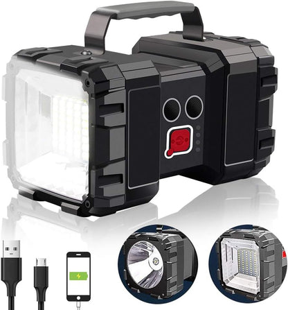 AlpsWolf Rechargeable Flashlight, 10000 Capacity 1200LM 20h Ultra-Long Standby 3+4 Lights Modes, USB Output as a Power Bank