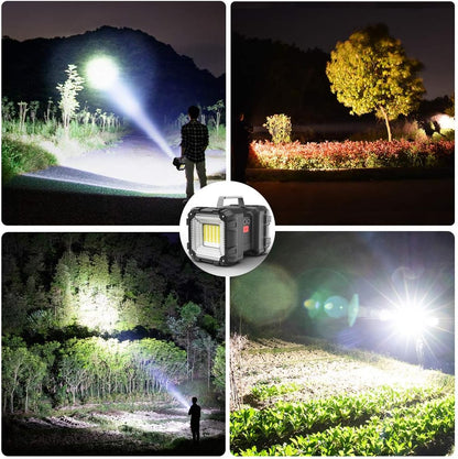 AlpsWolf Rechargeable Flashlight, 10000 Capacity 1200LM 20h Ultra-Long Standby 3+4 Lights Modes, USB Output as a Power Bank