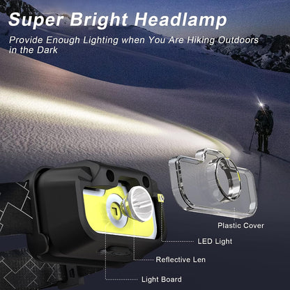 AlpsWolf Headlamp Rechargeable, Adjustable Head Lamp, 7 Lighting Modes, Motion Sensor