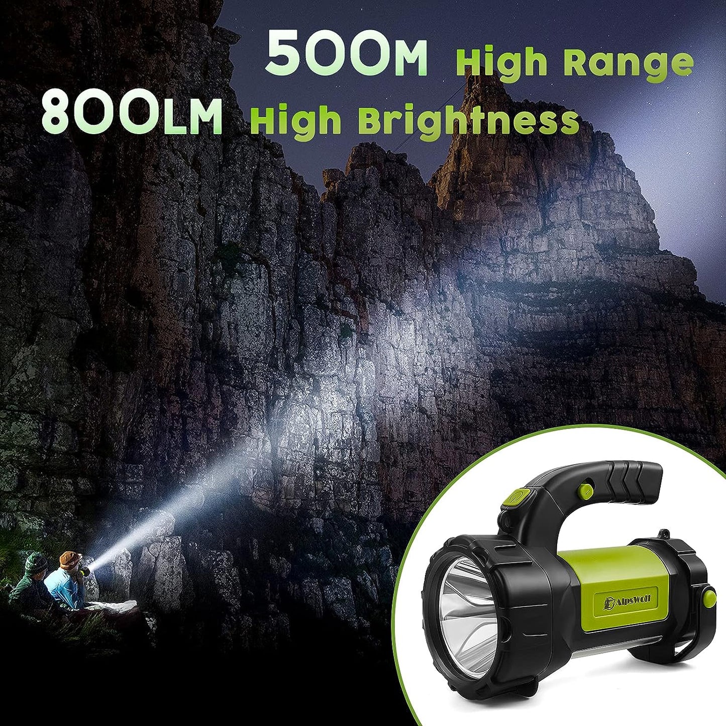 alpswolf rechargeable flashlight AlpsWolf Camping Lantern Rechargeable, 800LM, 3600 Capacity Battery Po